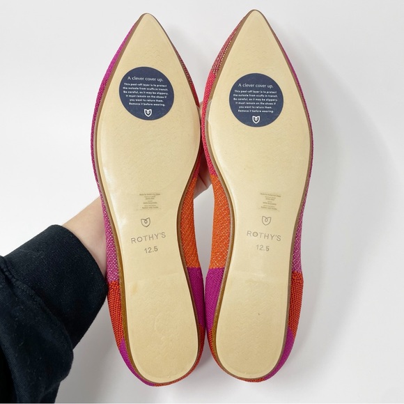 Rothy’s Metallic Pomegranate The Point Patchwork Knit Flats New With Tags - Picture 9 of 9